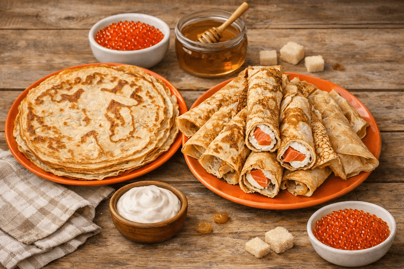 Заварные блины на кефире с маслом