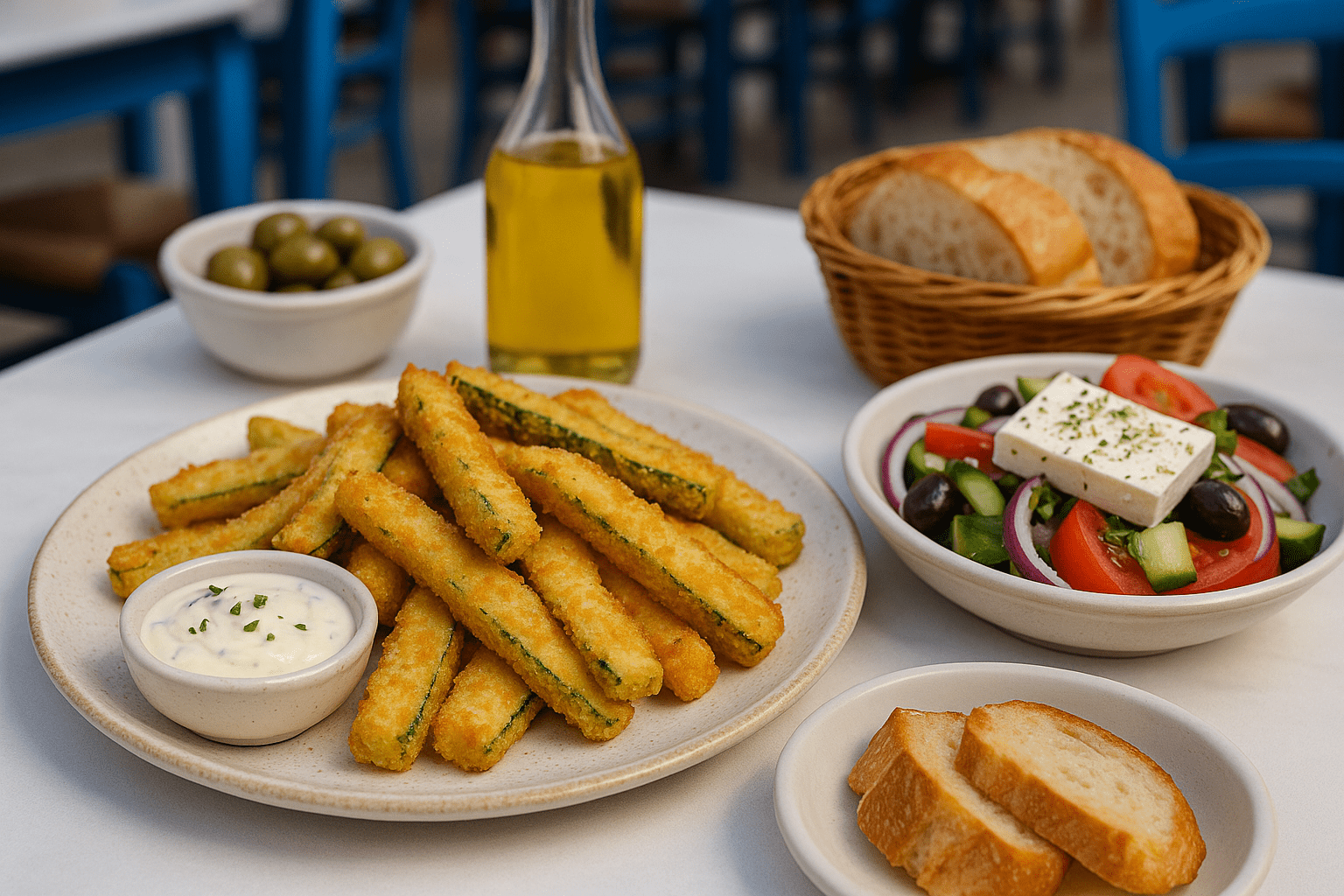 Греческие цукини фри (Kolokithakia Tiganita)